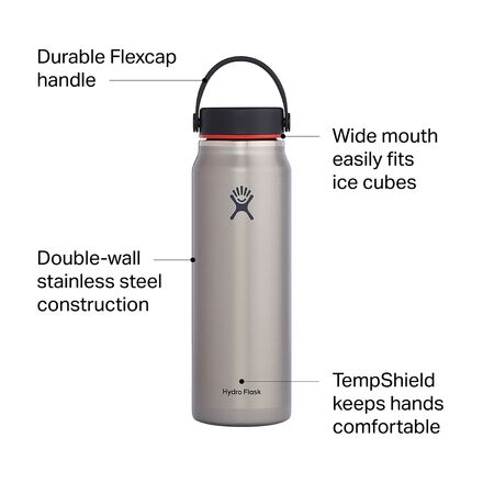 Hydro Flask - 32oz Wide Mouth Trail Lightweight Flex Cap Water Bottle