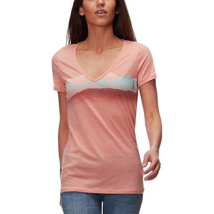 Icebreaker - Tech Lite Short-Sleeve V Misty Horizon Shirt - Women's