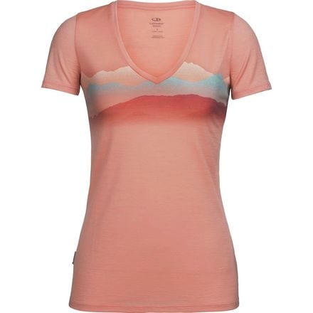 Icebreaker - Tech Lite Short-Sleeve V Misty Horizon Shirt - Women's