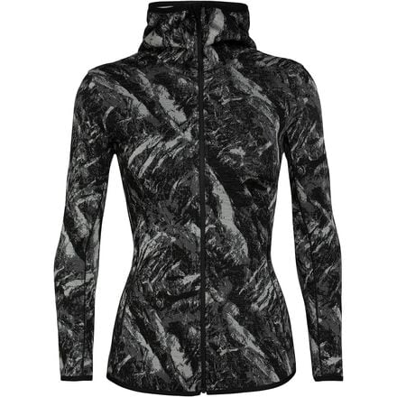 Icebreaker - RealFleece Merino Elemental Hooded Jacket - Women's - Black/JBG Print