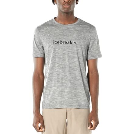 Icebreaker - Wordmark Logo Short-Sleeve Crew Shirt - Men's - Metro Heather