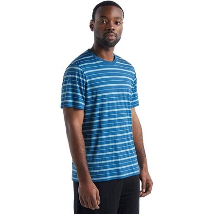 Icebreaker - Wave Stripe Short-Sleeve T-Shirt - Men's - Azul/Haze