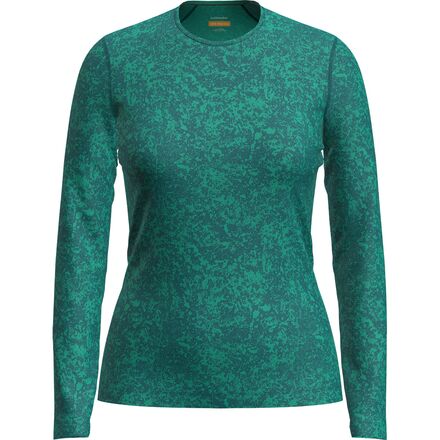 200 Oasis Moss Bloom AOP Long-Sleeve Crewe  Top - Women's