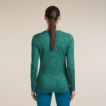 Icebreaker - 200 Oasis Moss Bloom AOP Long-Sleeve Crewe  Top - Women's