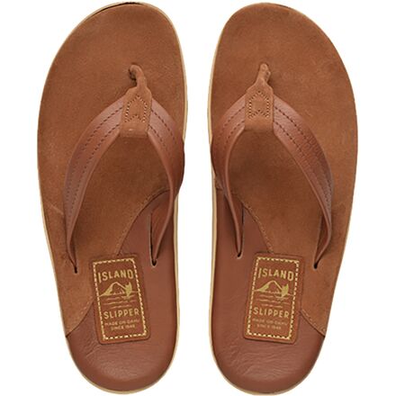 Island Slipper - Classic Two Tone Leather Suede Flip Flop