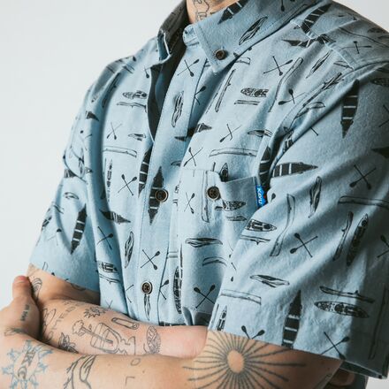 KAVU Men's Juan Short Sleeve Button-Down Shirt - Organic Cotton, Casual Fit, Fun Prints, Chest Pocket - View #6