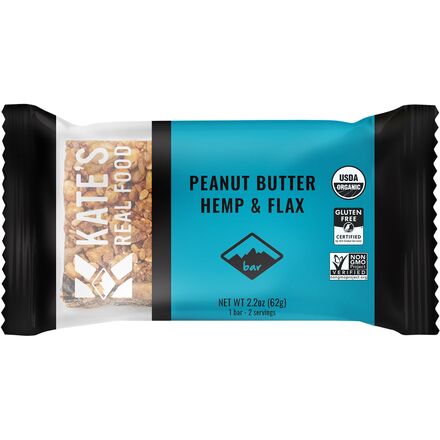 Kate's Real Food - Stash Bars - 12-Pack - Peanut Butter, Hemp & Flax
