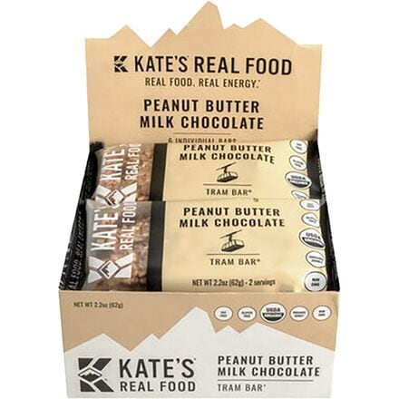 Kate's Real Food - Tram Bars - 6-Pack - Peanut Butter Milk Chocolate