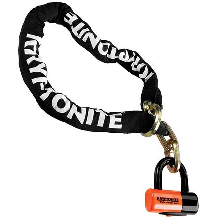 Kryptonite - New York Cinch Ring Chain 1213 + Evolution Disc Lock - Black/Orange