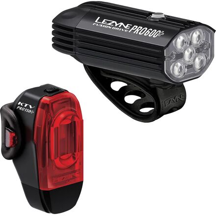 Lezyne - Fusion Drive Pro 600 Plus + KTV Drive Pro Plus Light Pair - Satin Black/Black