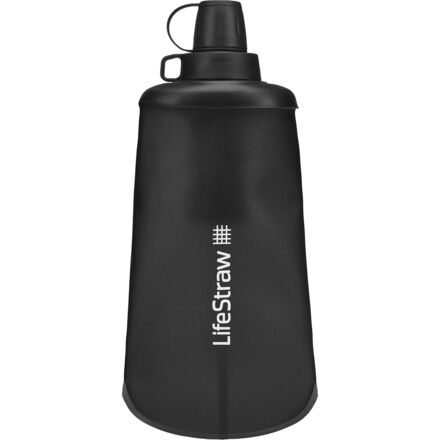 LifeStraw - Peak Series Collapsible Squeeze 650ml Water Bottle + Filter - Dark Mountin Grey