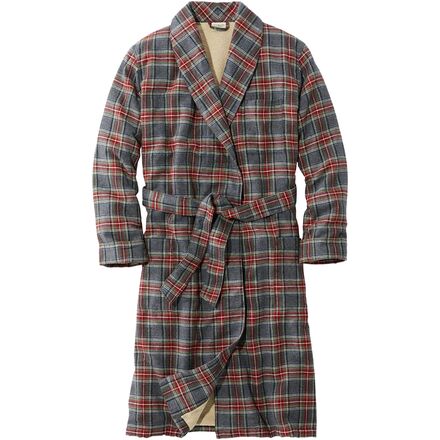 L.L.Bean - Scotch Plaid Flannel Sherpa Lined Robe - Men's