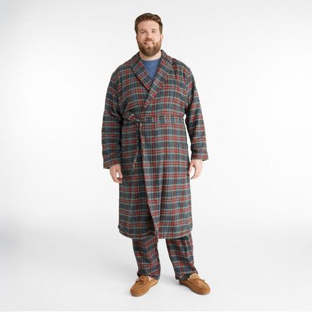 L.L.Bean - Scotch Plaid Flannel Sherpa Lined Robe - Men's