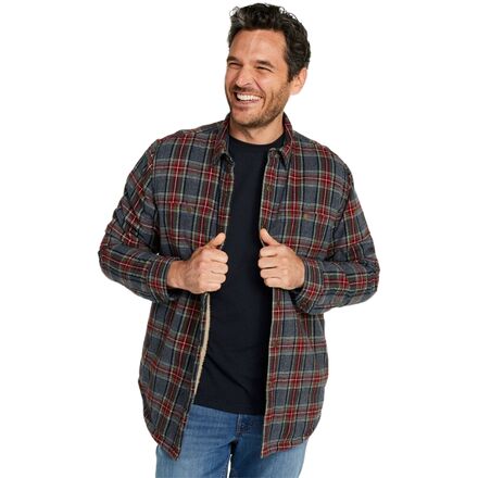 Sherpa Lined Scotch Long-Sleeve Regular Plaid Shirt - Men's