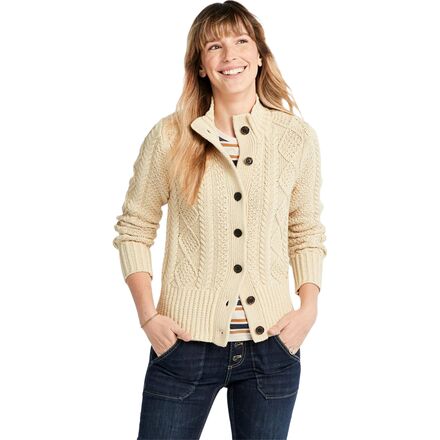 Signature Cotton Fisherman Button Reg Cardigan - Women's