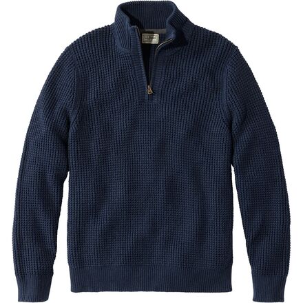 Bean's Organic Waffle Knit 1/4 Zip Sweater - Men's