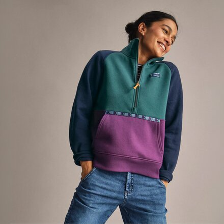 L.L.Bean - Mountain Classic Color Block 1/2-Zip Sweatshirt - Women's