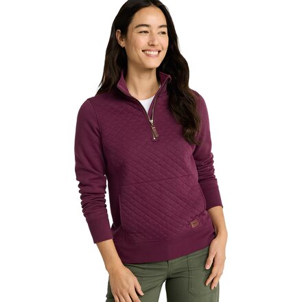 Quilted 1/4-Zip Pullover Sweatshirt - Women's