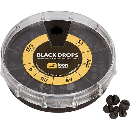 Loon Outdoors - Tin Drops 6 Division Split Shot Sinkers - Black