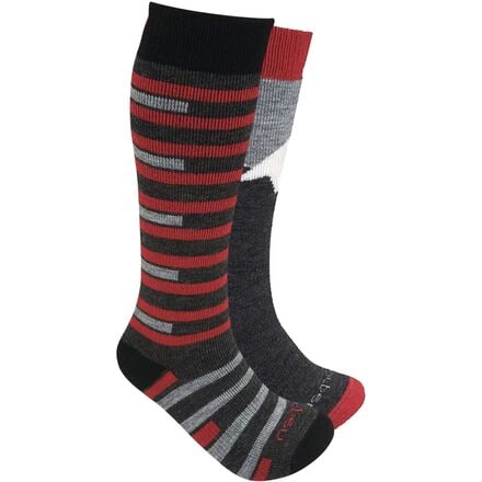 Lorpen - T1 Merino Ski Sock - 2-Pack - Kids' - Black/Red