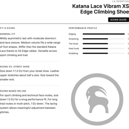 La Sportiva - Katana Lace Vibram XS Edge Climbing Shoe