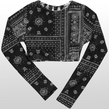 Maaji Ebony Black Spectacle Long Sleeve CropTop Women #39 s Maaji Ebony Black Spectacle Long Sleeve CropTop Women #39 s