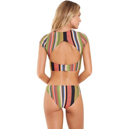 Maaji - Roman Stripe Flirt Thin Side Bikini Bottom - Women's