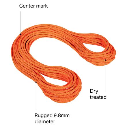 Mammut - Crag Dry Rope - 9.8mm - Safety Orange/Boa