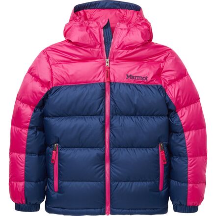 Marmot - Guides Down Hooded Jacket - Girls' - Arctic Navy/Very Berry