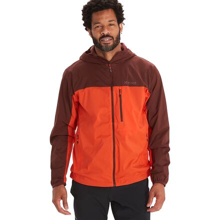 Marmot - Ether DriClime Hooded Jacket - Men's - Whiskey Brown/Red Sun