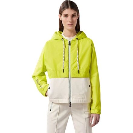 Moncler Grenoble - Lightweight Cropped Shell Zip Up Cardigan - Women's - Off White Neon