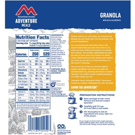 Mountain House - Granola with Milk & Blueberries