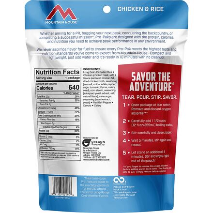 Mountain House - Chicken + Rice Pro Pak