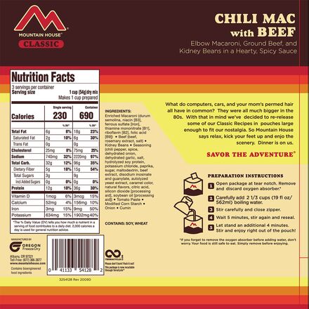 Mountain House - Chili Mac + Beef