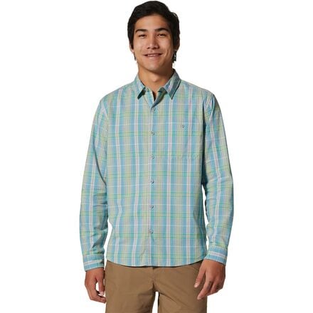 Mountain Hardwear - Big Cottonwood Long-Sleeve Shirt - Men's - Teton Blue Vertical Plaid