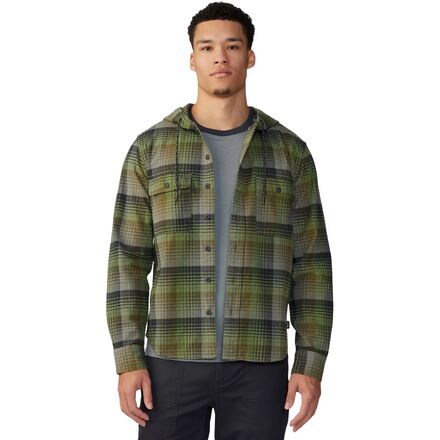Mountain Hardwear - Dusk Creek Hooded Shirt - Men's - Combat Green Glass House Plaid