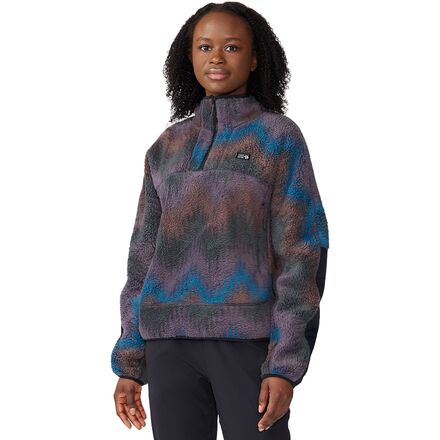 Mountain Hardwear - HiCamp Fleece Printed Pullover - Women's - Blurple Zig Zag Print