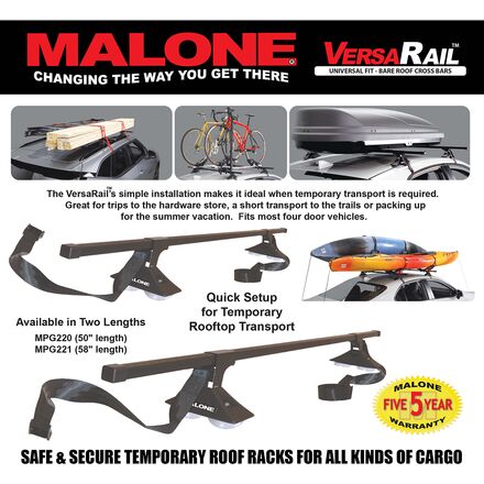 Malone Auto Racks - VersaRail Bare Roof Cross Rail System