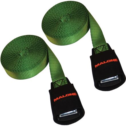 Malone Auto Racks - Cam Buckle Load Strap with Foam Buckle Sleeve - 2-Pack - Green