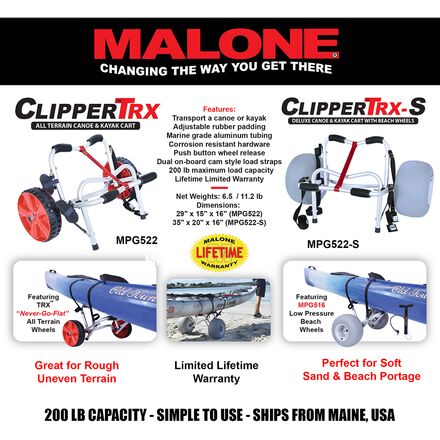 Malone Auto Racks - ClipperTRX Deluxe Kayak/Canoe Cart
