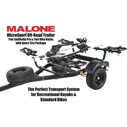 Malone Auto Racks - MicroSport Off-Road 2 Kayak/2 Bike Trailer With Spare Tire