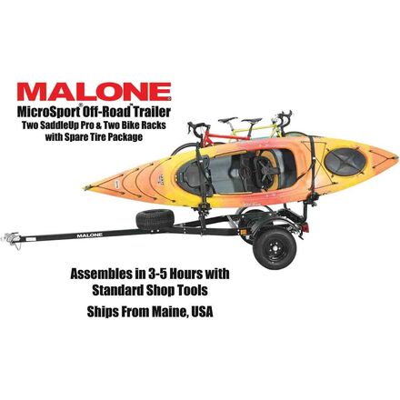 Malone Auto Racks - MicroSport Off-Road 2 Kayak/2 Bike Trailer With Spare Tire
