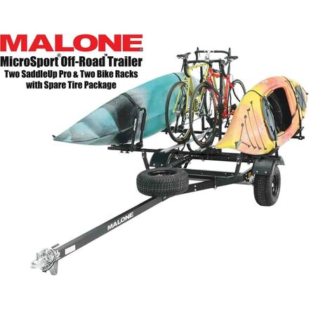 Malone Auto Racks - MicroSport Off-Road 2 Kayak/2 Bike Trailer With Spare Tire