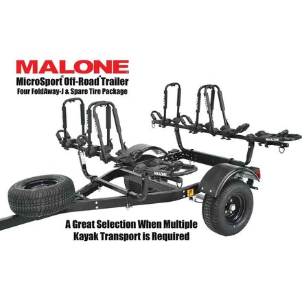 Malone Auto Racks - MicroSport Off-Road 4 Kayak Trailer With Spare Tire