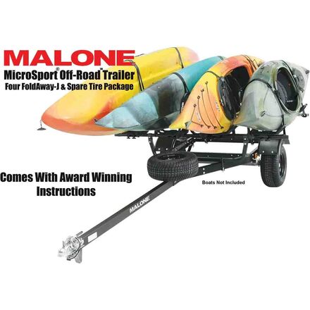 Malone Auto Racks - MicroSport Off-Road 4 Kayak Trailer With Spare Tire