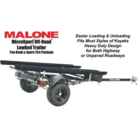 Malone Auto Racks - MicroSport Off-Road Lowbed 2 Kayak Trailer With Spare Tire