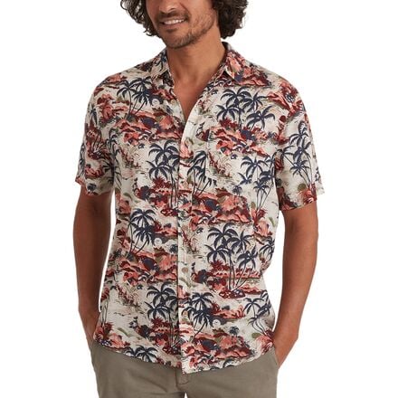 Marine Layer - Tencel Linen Short-Sleeve Shirt - Men's - Multicolor Tropical Print