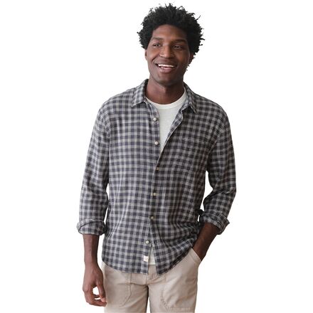 Simple Stripe Stretch Selvage Long-Sleeve Shirt - Men's