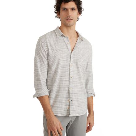 Simple Stripe Stretch Selvage Long-Sleeve Shirt - Men's