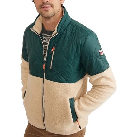 Marine Layer - Archive Mixed-Media Sherpa Jacket - Men's - Bistro Green/Natural